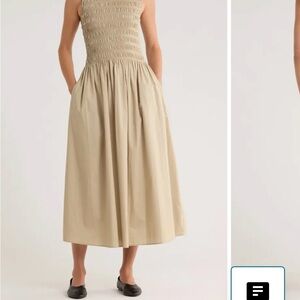 rag & bone Sleeveless Smocked Maxi Dress in Khaki New No Tag Size XL